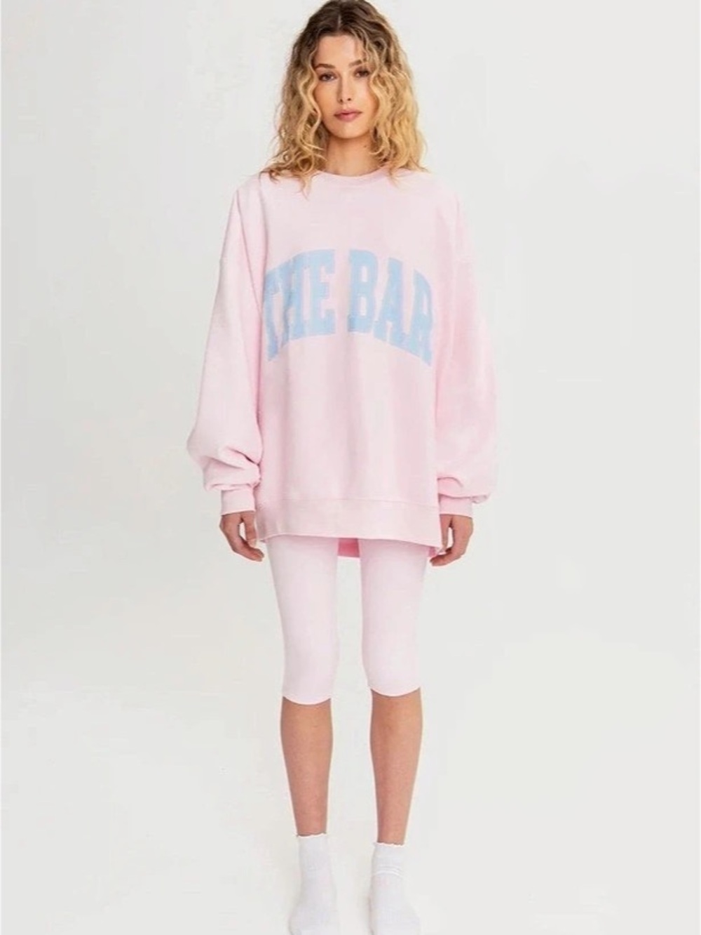 NWT The Bar Varsity Sweatshirt Pink Graphic